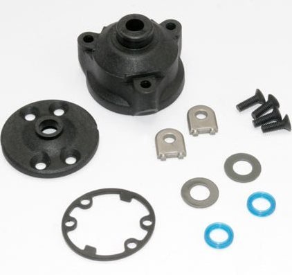 Корпус центрального дифференциала [Housing, center differential/ x-ring gaskets (2)/ ring gear gasket/ bushings (2)/ 5x10x0.5 TW (2)] артикул TRA6884