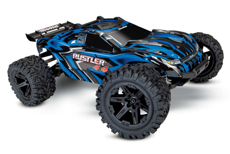 Радиоуправляемая модель машины TRAXXAS Rustler 4X4 1:10 4WD артикул TRA67064-1-BL