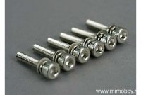 Винт с шляпкой 3х15мм (Screws, 3x15mm cap-head machine (hex drive) (with split and flat washers) (6)) артикул TRA5142