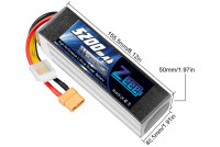 Аккумулятор LI-Po 22.2V (6S) ~ 5200mah, 80C (разъём XT90) артикул zeee-5200-6s-80c