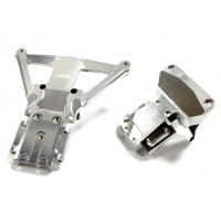 Передний и задний булхеды (серебр) Traxxas Slash 4X4 LCG шасси артикул C25302SILVER