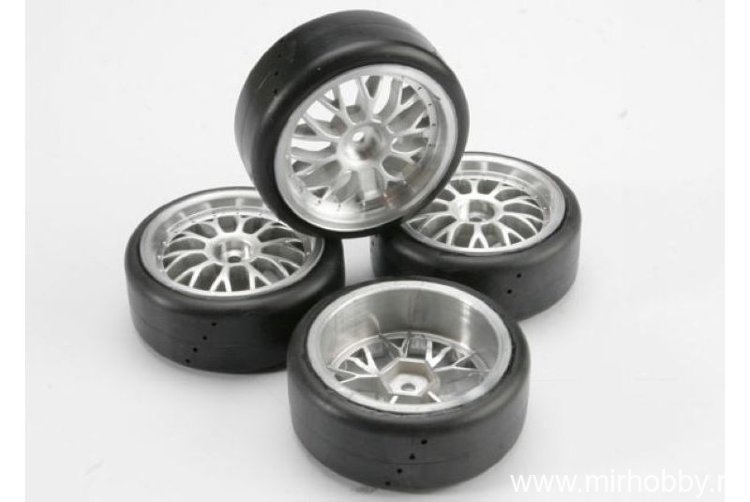 Колеса в сборе TRAXXAS Pro-Trax (Tires, Pro-Trax on-road (medium compound with contoured inserts) (#4872) артикул TRA4873 