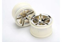 Диски багги 1:10 Traxxas Twin-Spoke 2WD передние (размер 2.8'', хром, крепление подшипник) 2 шт. артикул TRA5574 