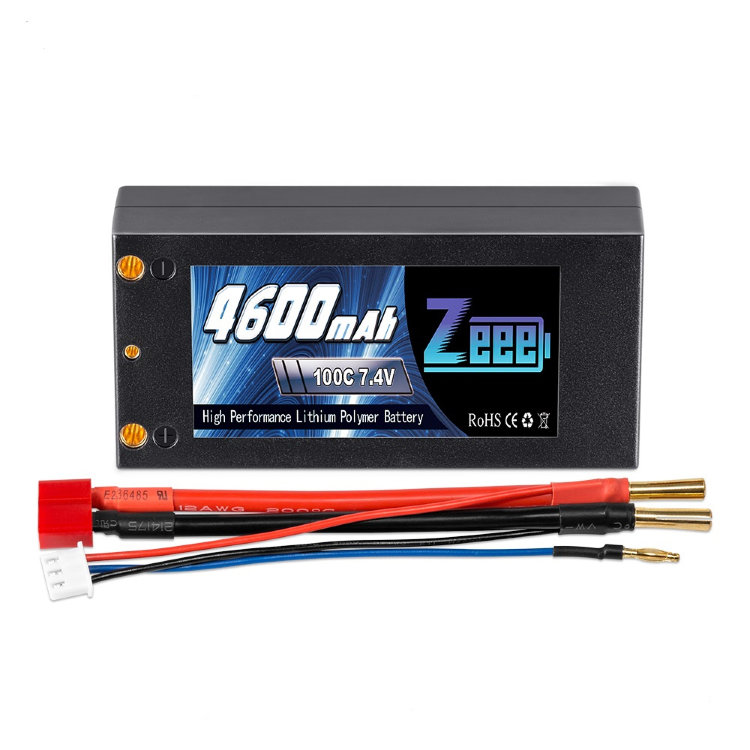 Аккумулятор Zeee Power (Short pack) 7.4v 4600mah, 2s, 100С (2S, Hardcase, разъём T-Plug) артикул Zeee-4600-2s-100C