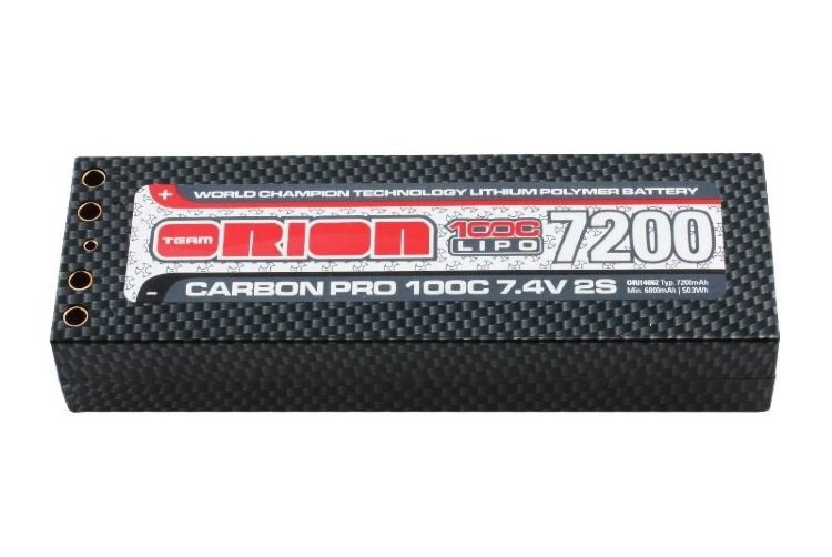 Аккумулятор Team Orion Batteries Carbon Pro LiPo 7,4В(2s) 7200mAh 100C Hard Case Tubes) артикул ORI14062