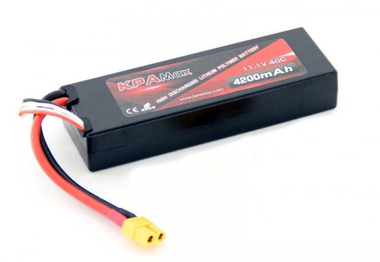 Аккумулятор Li-Po 11.1В~4200мАч, 40C, 3S (разъём XT60) артикул VTB-4200-40C-3S