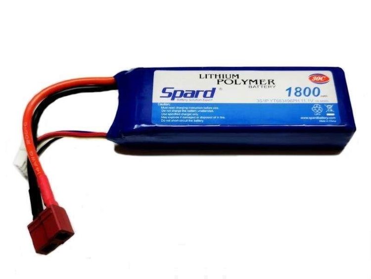 Аккумулятор Spard Li-Po 1800mAh, 11.1V, 30C, разъём T‐plug артикул YT683496PH
