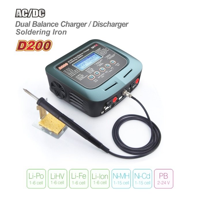 Двухканальное зарядно - разрядное устройство (SkyRC D200 CHARGER) артикул SK-100097