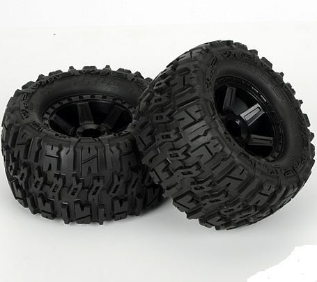 Колеса в сборе Трак 1/10 - Trencher 2.8" (Traxxas® Style Bead) All Terrain Tires Mounted on Desperado Black Wheels (2 шт.)) артикул PL1170-12
