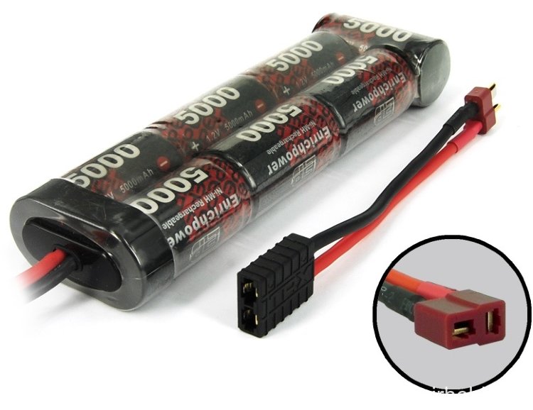 Аккумулятор Enrichpower NiMh 8.4V - 5000 mah (разъём T-Plug + переходник TRAXXAS) артикул RBC-0062-01