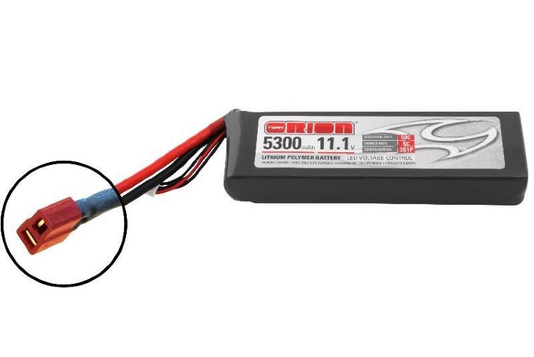 Аккумулятор Team Orion Batteries Li-Po 11,1В (3S) 5300mah 50C SoftCase Deans plug with LED charge status артикул ORI60202