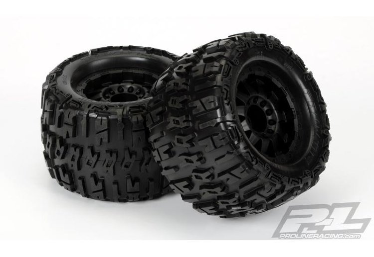 Колеса в сборе (СКЛЕЕННЫЕ) трак 1/8 Proline Racing USA - Trencher X 3.8 ” All Terrain Tires Mounted с хексом 17 мм артикул PL1184-13