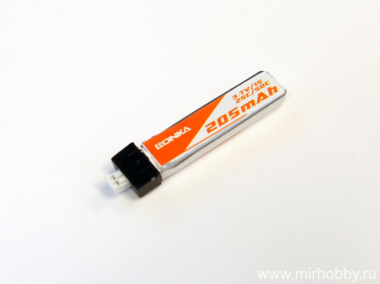 Аккумулятор LiPo Bonka 205мАч 25C 3.7V артикул BK-205-25-1S