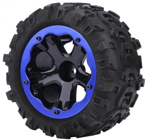 Колесо в сборе 1шт. (левое синее), HEX 12mm, 129х70мм [Dinosaurs RM8036, RM8035 / Evo-R RM8065, RM8066] артикул P3978-B-L