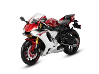 Мотоцикл "АВТОПАНОРАМА" YAMAHA YZF-R1, 1/12, металл, красный, свободный ход колес артикул JB1251502