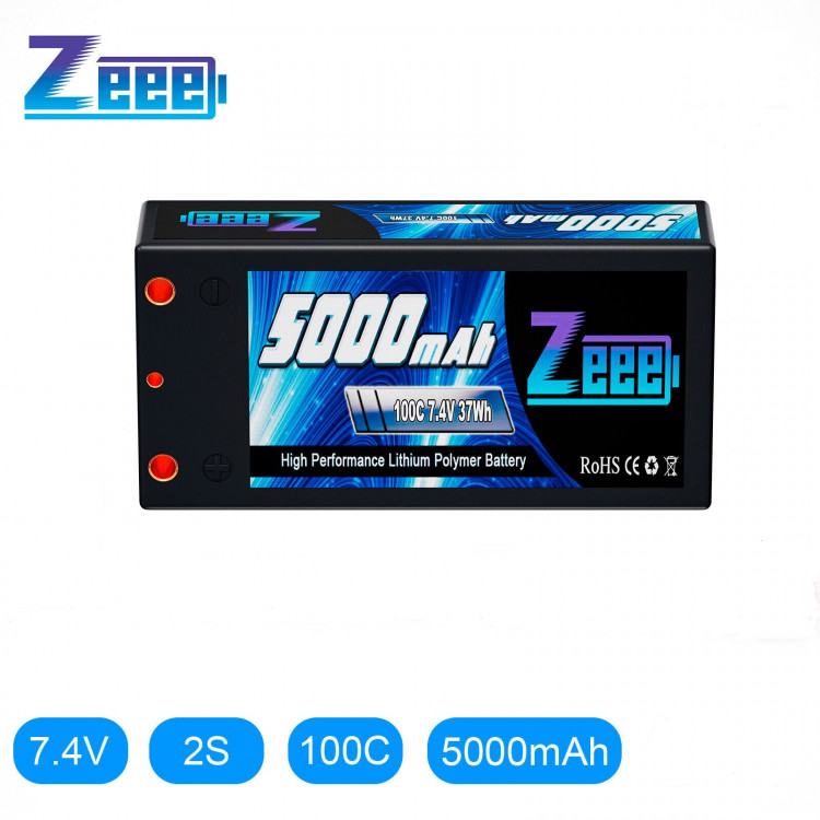 Аккумулятор Zeee Power (Short pack) 7.4v 5000mah, 100С (2S, Hardcase, разъём XT90) артикул Zeee-5000-2s-100C-XT90