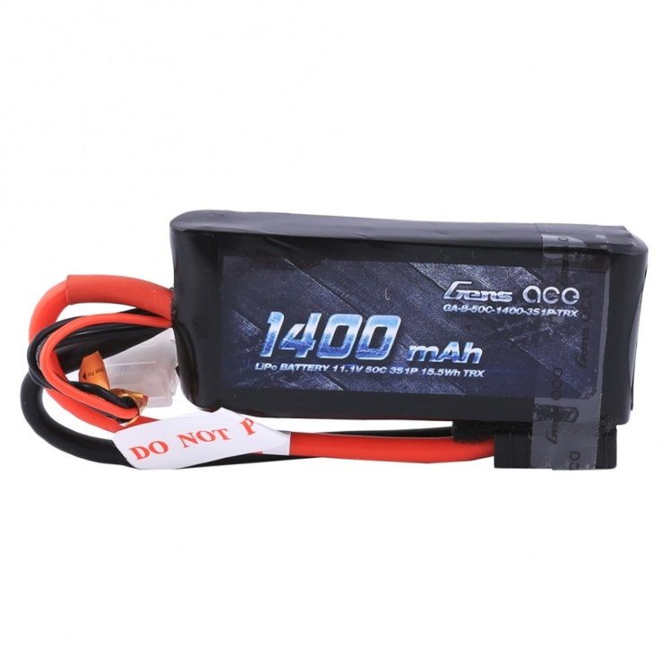 Аккумулятор Li-Po - 11.1В 1400мАч 50C (3S1P, разъём XT60) артикул GA-B-50C-1400-3S1P-XT60