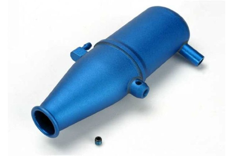 Tuned pipe, aluminum, blue-anodized (dual chamber with pressure fitting)/ 4mm GS артикул TRA5342