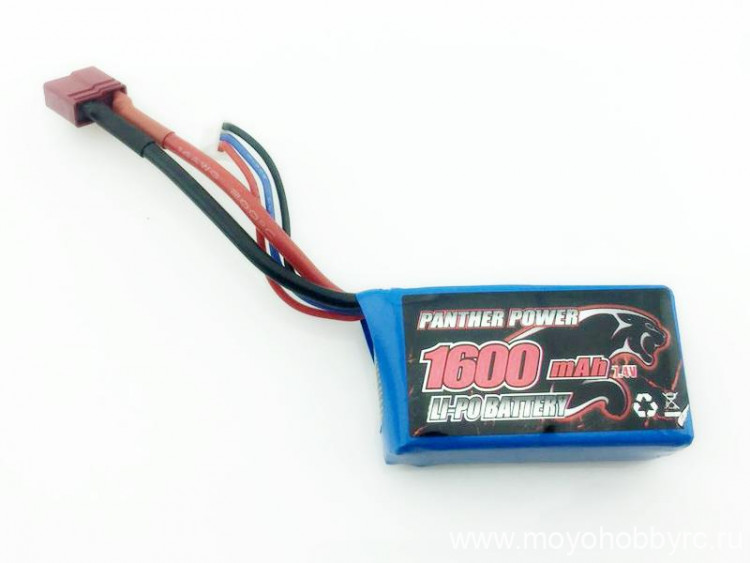 Аккумулятор Li-Po 1600mAh, 7,4V, T-plug для Remo Hobby 1/16 артикул E9316