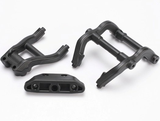 Wheelie bar mounts/ rear skidplate (black) артикул TRA6777 