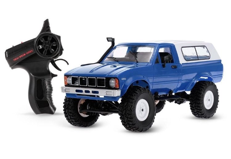 Внедорожник синий 1/16 электро - RC Military Truck Buggy Crawler артикул WPLC-24-Blue
