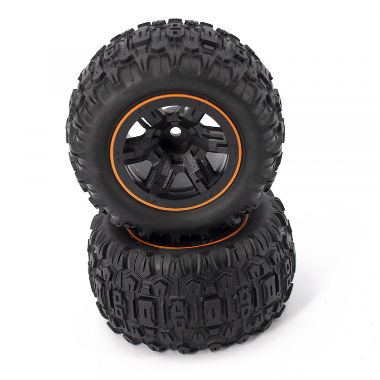 Колеса в сборе MJX HyperGo для монстр-траков и трагги 1:16, HEX 12 mm (2 шт.) артикул MJX-16300DR