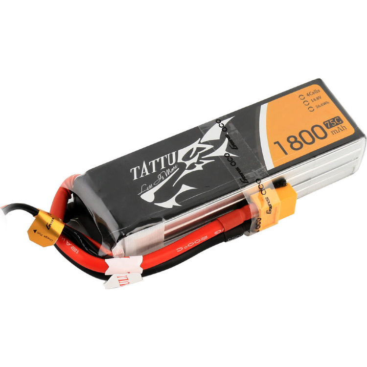 Аккумулятор Li-Po - 14.8В 1800мАч 75C (4S1P, XT60) артикул TA-75C-1800-4S1P-XT60
