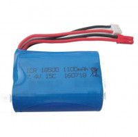 Аккумулятор LiIon 7.4V 1100mAh 18500 ICR разъем JST артикул LI-ION-74-1100