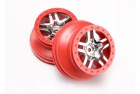 Диски (красные) шорт-корс 1:10 Traxxas Split-Spoke 4WD зад/перед (размер 2.2''-3.0'', красный-хром, HEX 12мм) 2 шт. артикул TRA6872A