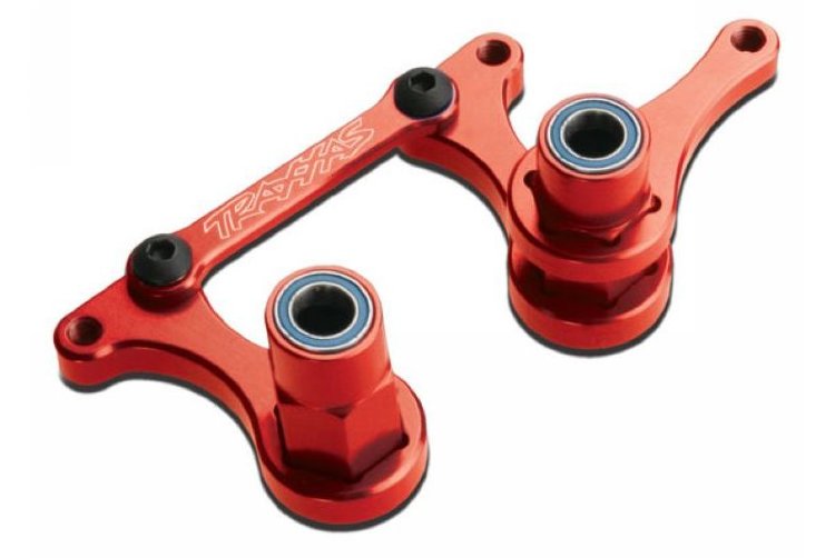 Steering bellcranks, drag link (red-anodized T6 aluminum)/ 5x8mm ball bearings (4) hardware артикул TRA3743X