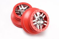 Диски шорт-корс 1:10 Traxxas SCT Split-Spoke 2WD передние (размер 2.2''-3.0'', красный-хром,  2 шт. ) артикул TRA5876A