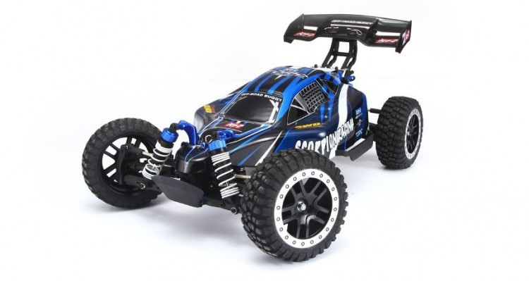 Радиоуправляемая багги Remo Hobby Scorpion Brushless 1/8 (4WD, 2.4G, акб Li-Po 7.4V~4200mAh+З/У) артикул RH8055-BLUE