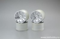 Диски Kyosho 1:8 OFF ROAD (4шт.) (Silver) (диаметр с бортом 86 мм, ширина 56 мм, HEX 17мм) артикул ISH050SM