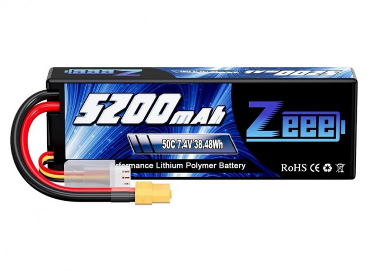 Аккумулятор Zeee Power 3s 7.4V ~ 5200mah, 50c, SOFT, разъём XT60, 12AWG (138x43x25mm) артикул Zeee-5200-2s-50c-XT60