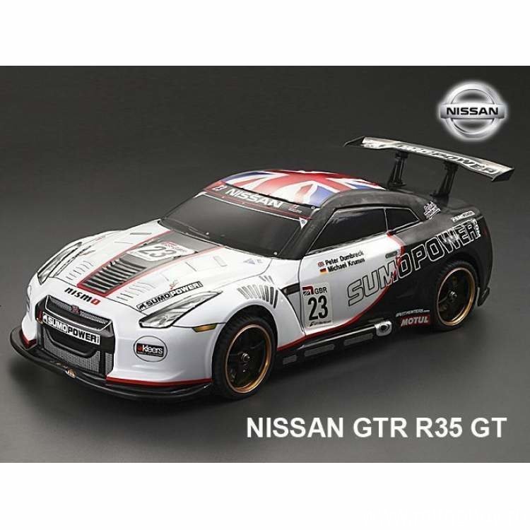 Кузов 1/10 200мм 2014 Nissan GTR (R35) Sumo Power некрашеный с отражателями, спойлерами и комплектом стайлинга артикул SWS-B-GTR35-2014