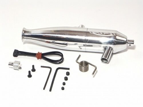 Выхлопная труба 1/8 ALUMINIUM TUNED (POLISHED/21+) артикул HPI-86138