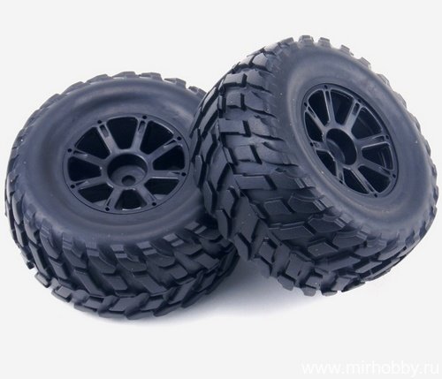 Колеса в сборе для автомоделей шорт-корс HSP 1/18 (2 шт.) HEX 7mm артикул HSP58072