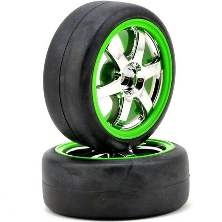 Колёса Traxxas Pre-Mounted Gymkhana Slick Tires & Volk Racing TE37 Wheels, HEX 12mm (2 шт.) артикул TRA7375