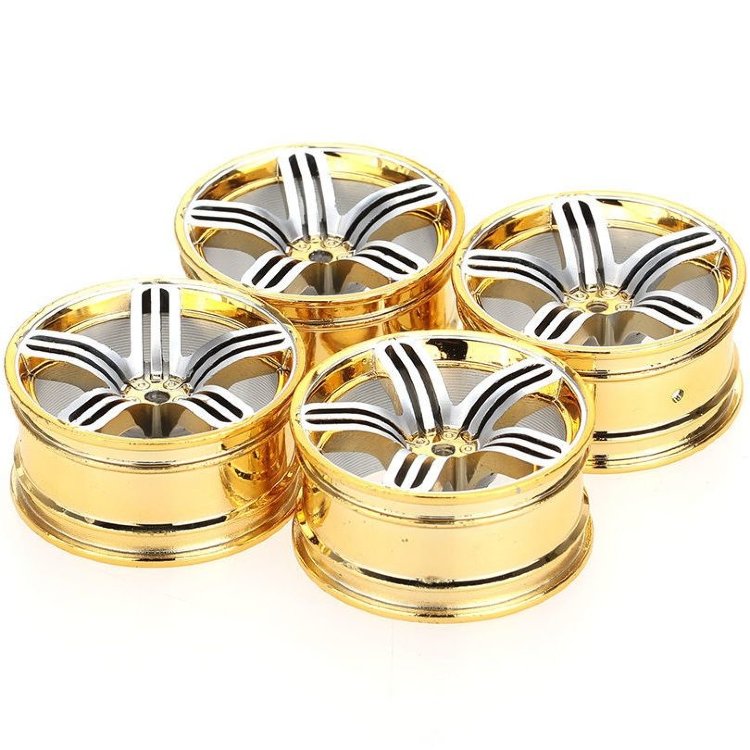 Диски металл шоссейные 1/10 (Alum. YeLLoW & Silver / 4шт.) артикул AX-611G