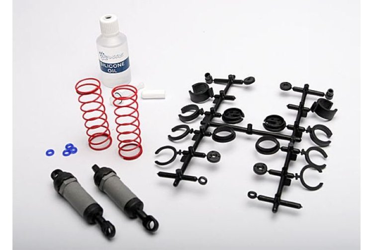 Набор деталей для сборки 2-х амортизаторов TRAXXAS Ultra Shocks (grey) (long) (complete w: spring pre-load spacers & springs) (2) артикул TRA3760A
