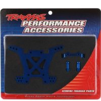 Стойка амортизаторов алюминиевая TRAXXAS запчасти Shock tower, rear, 7075-T6 aluminum (blue-anodized) артикул TRA6838X