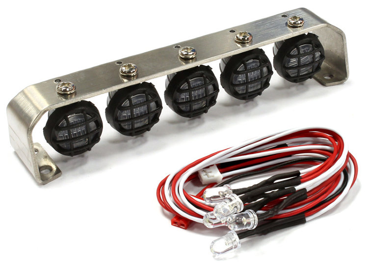Roof Top Spot Light Set (S5) LED w/Stainless Steel Mount for 1/10, 1/8 & 1/5 Scale артикул C25398