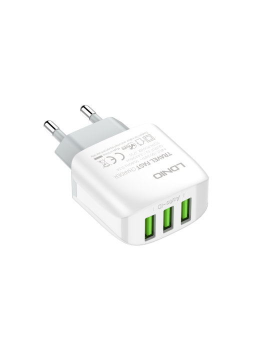 Зарядное устройство с поддержкой технологии Auto-ID (3 USB выхода TYPE-A / 5 В - 3,4А / 17 Вт.) артикул A3312(Type-C)