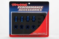 Wheel hubs, splined, 17mm, short (2), long (2)/wheel nuts, splined, 17mm (4) (blue-anodized)/ hub re артикул TRA5853X