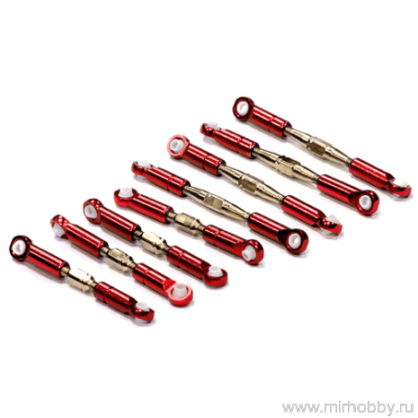 Комплект тяг (8шт) (красный) для 1/16 Traxxas Slash & Rally артикул T3465RED
