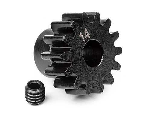 Шестерня ведущая 14T (шаг 1M / на вал 5mm) стальная артикул HPI-100913