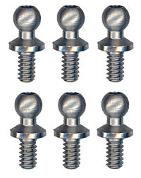 Стойки шаровые 0.20"/5мм 6шт. SILVER S.H. Ballstud, .200", silver артикул AS6276 