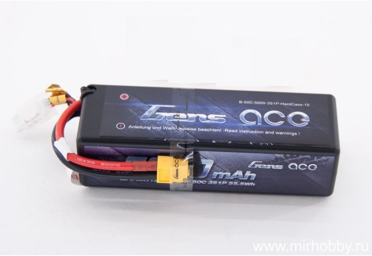 Аккумулятор Li-Po - 11.1В 5000мАч 50C Hobby (3S, EC5) артикул GA-B-50C-5000-3S1P-HardCase-15
