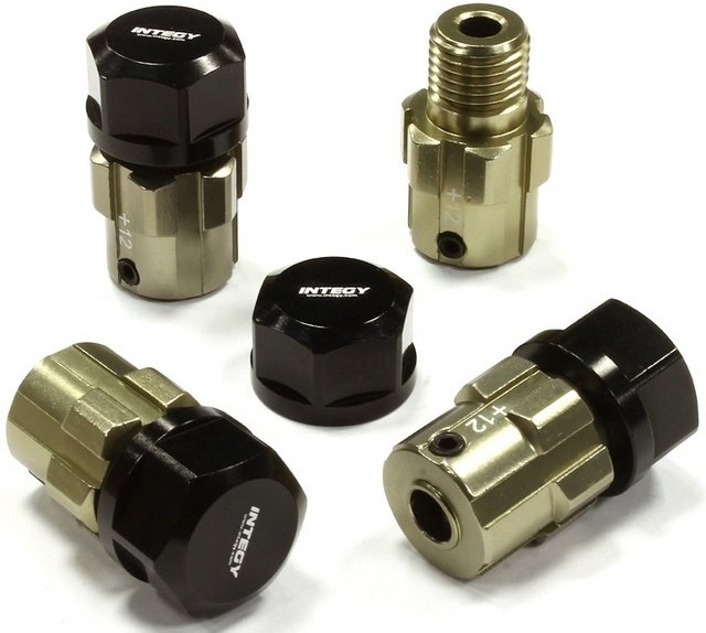 Хексы (4шт) выступ +12мм (черные) T-Maxx, 1/10 Revo & Summit артикул C25090BLACK