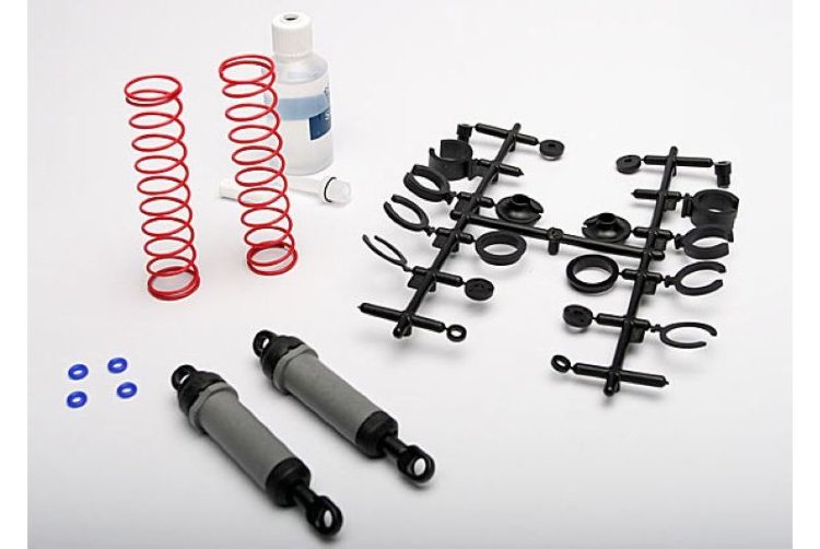 Амортизаторы (Ultra Shocks (grey) (xx-long) (complete w/ spring pre-load spacers & springs) (rear) (2 шт.) артикул TRA3762A
